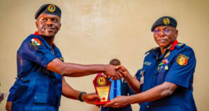 NSCDC boss presents Mining Marshals’ Commander with meritorious award